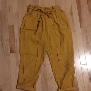 Mustard Paperbag waist pants